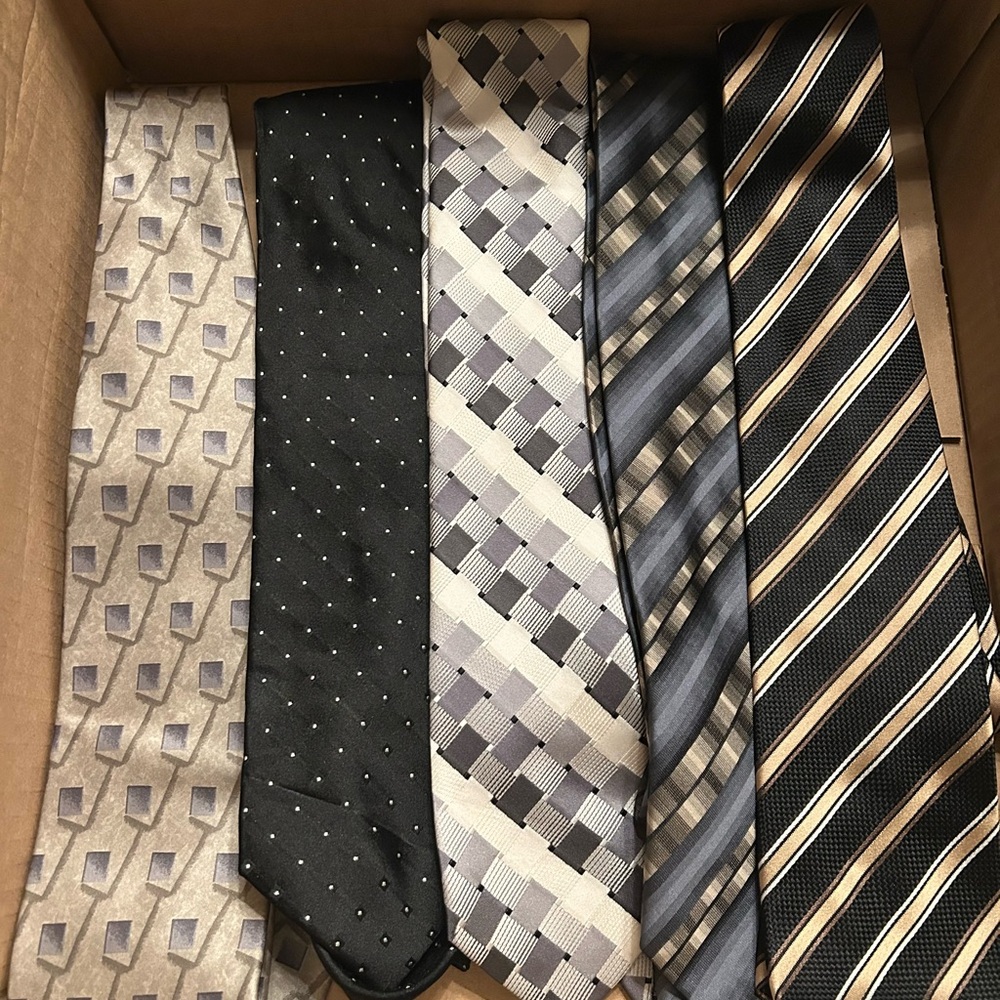 Stafford Men's Tie Set - Black, Gray, and Tan